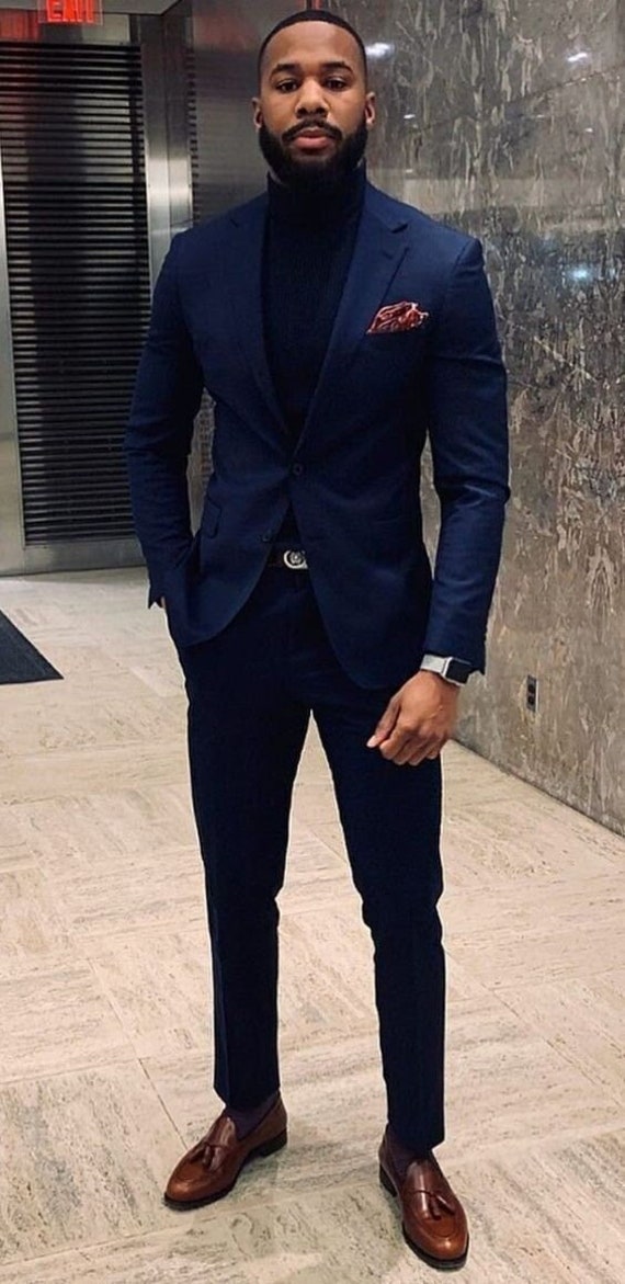 Blue suit clearance party wear