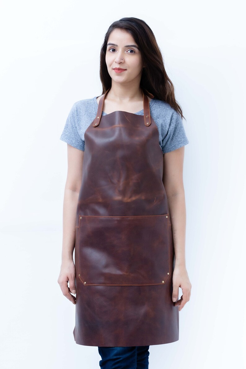 Premium Brown Leather Tool Apron With Leather Pockets for Etsy