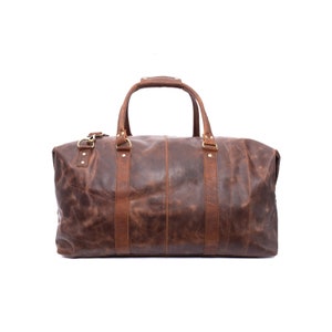 26 Inches GENUINE Buff LEATHER Travel Bag Vintage Duffel Overnight ...