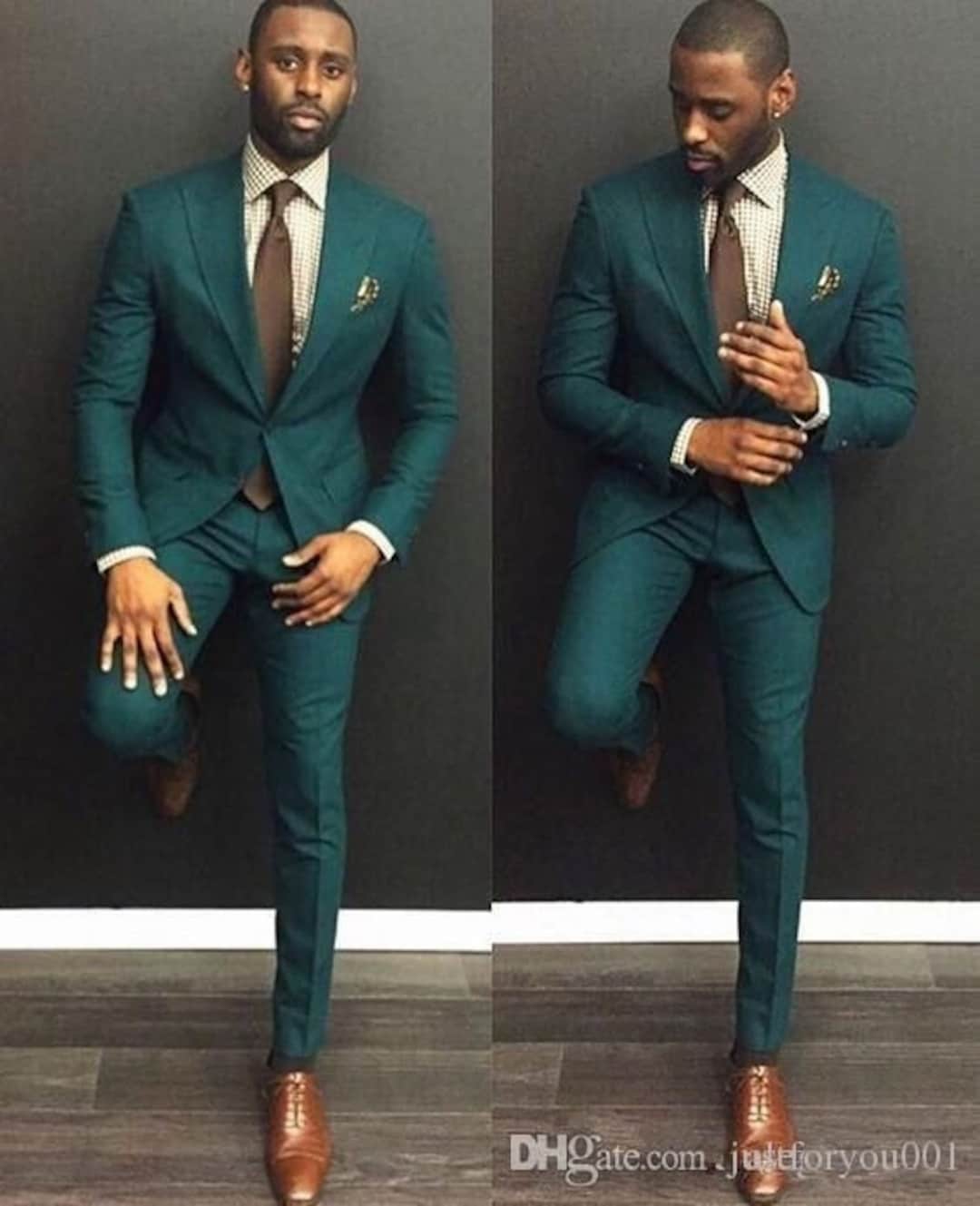 Man Suit Teal Green 3 Piece Suit Wedding Suit for Groom and - Etsy