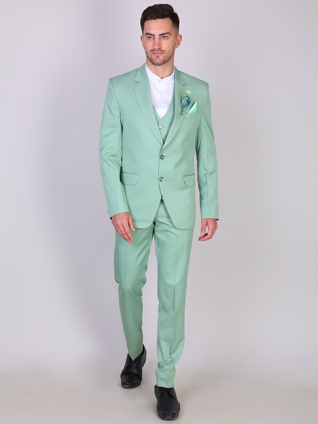 Bespoke Suit-men Light Green 3 Piece Suit for Wedding-grooms & - Etsy