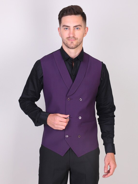Purple wedding deals waistcoat