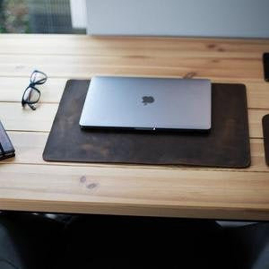 Chromed Leather Desk Pad / Leather Table Cover / Custom Table Etsy