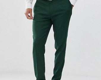Green High Rise Straight Fit Pants-mncb.edu.vn