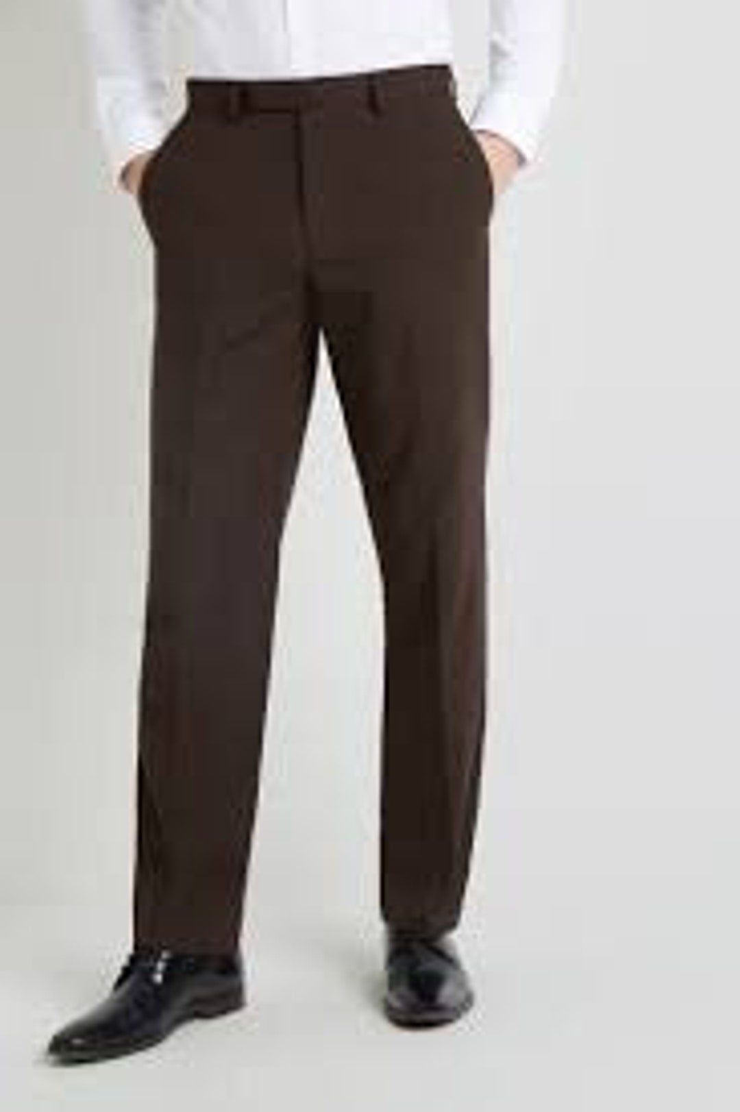 Buy INTUNE Brown Textured Polyester Blend Slim Fit Men Trousers | Shoppers  Stop