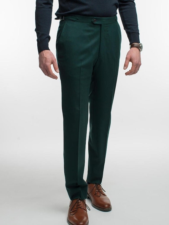 Men's Army Green Slim Fit Dress Sweatpant