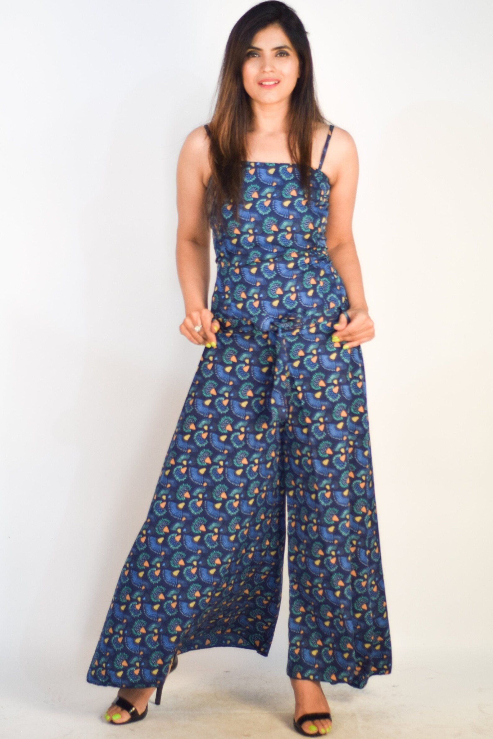 New Latest ladies plazo jump suit dress cotton printed jump Etsy