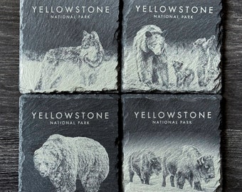 Sottobicchieri Wildlife - Confezione Yellowstone - Set da 4/6/8 - Quadrati