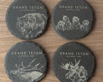 Wildlife Coasters - Grand Teton Pack - Set of Four - Round