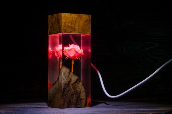 Night Light - Epoxy Resin Wood Lamp - Unique Decor - Decorative Night Lamp - Epoxy Resin - Lamp - Unique Gift - Resin Lamp - Epoxy Lamp