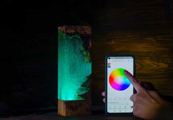 Night Light - Epoxy Resin Wood Lamp - Unique Decor - Unique Gift - Home Decor - Lighting - Christmas - Birthday - Wedding - New Year's