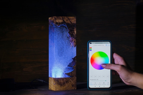 Night Light - Epoxy Resin Wood Lamp - Unique Decor - Unique Gift - Home Decor - Lighting - Christmas - Birthday - Wedding - New Year's