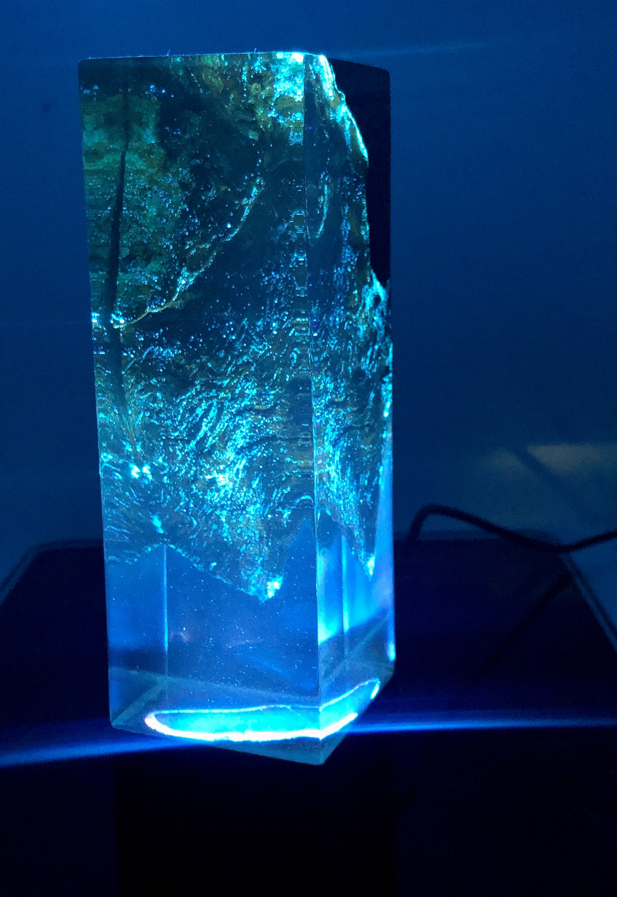 Night Light Lamp Epoxy Resin Wood Oak Light Unique Decoration Etsy