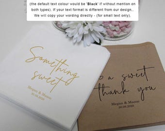 Love is Sweet / Something Sweet / Personalised / Paper Bag /Kraft Brown White / Fill your own Wedding Favours a sweet Thank  you