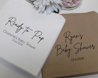 Personalised  Baby Shower Paper Bag / Sweet Bags / Ready to pop / Fill your own Doughnut Donut Cake Sweet / Candy Bag /Kraft Brown White