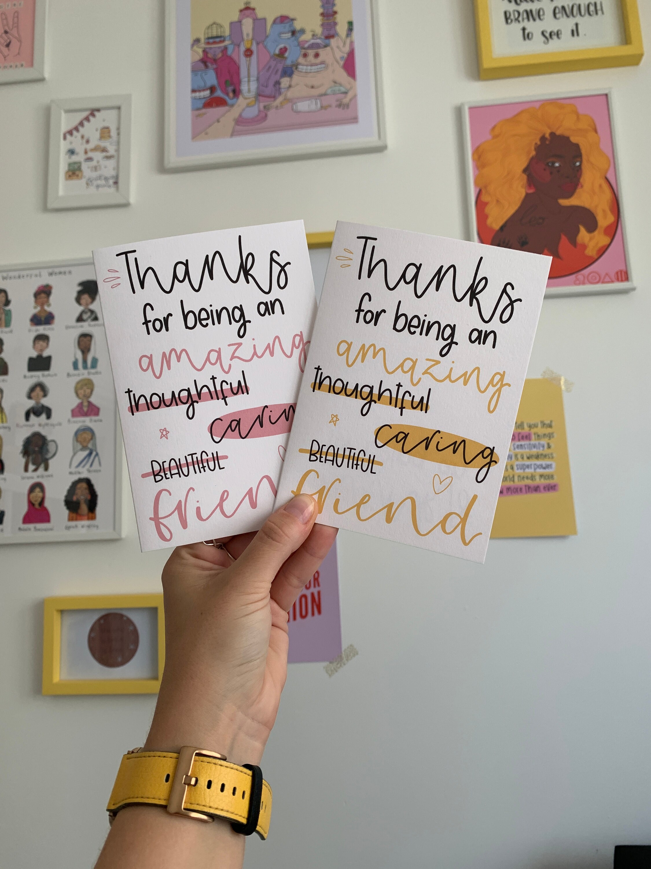 Thank You Friend Card Positive Postcard International Etsy