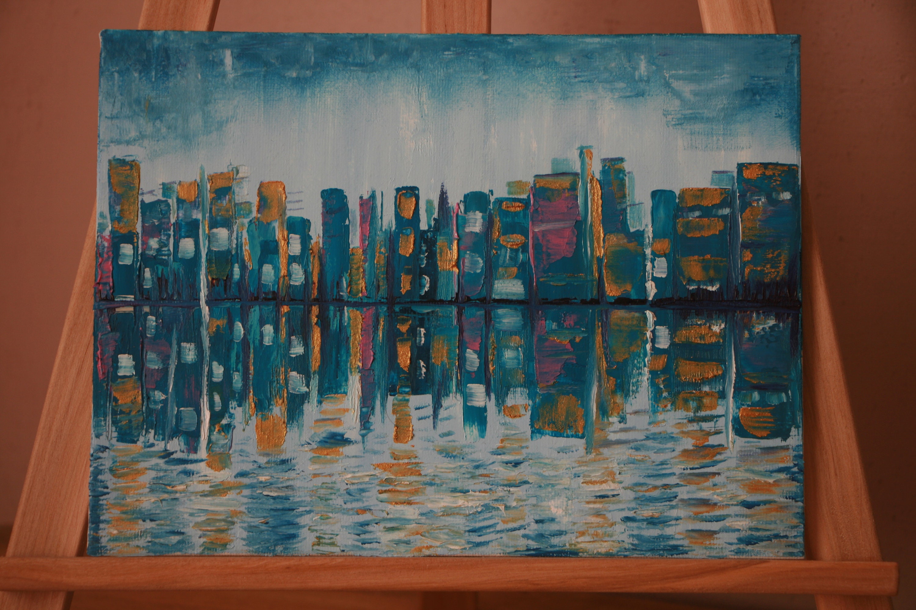 New York City kleine abstrakte Ölgemälde Original moderne | Etsy