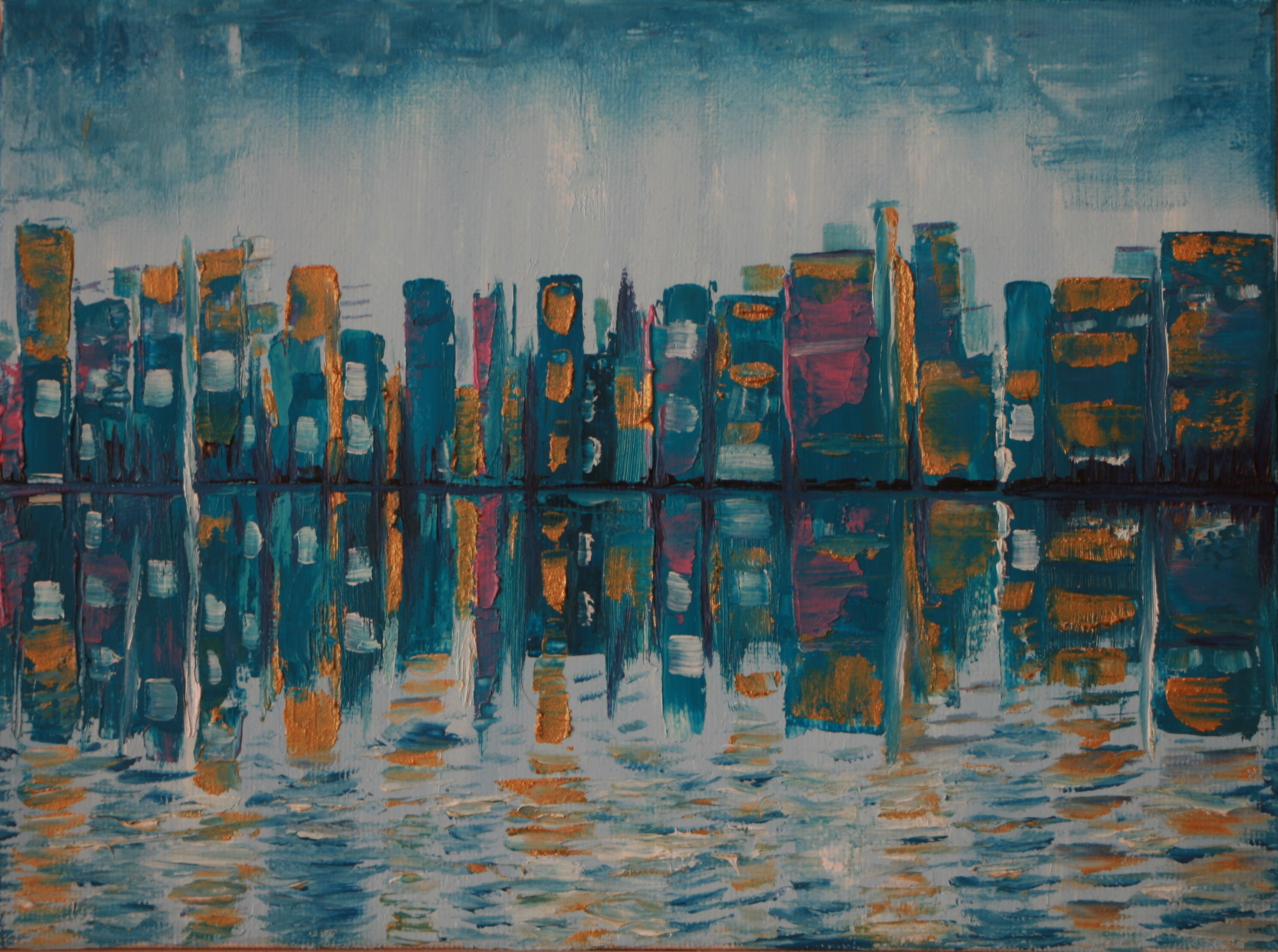 New York City kleine abstrakte Ölgemälde Original moderne | Etsy