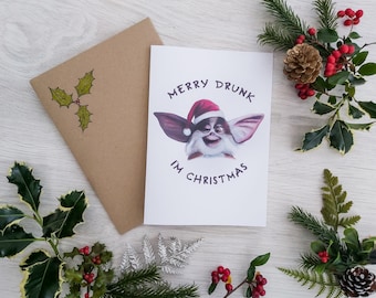 1 x Merry Drunk, I'm Christmas (Gremlins) Xmas Card