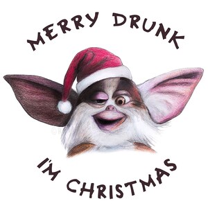 Merry Drunk, I'm Christmas Gremlins Xmas T-Shirt image 3