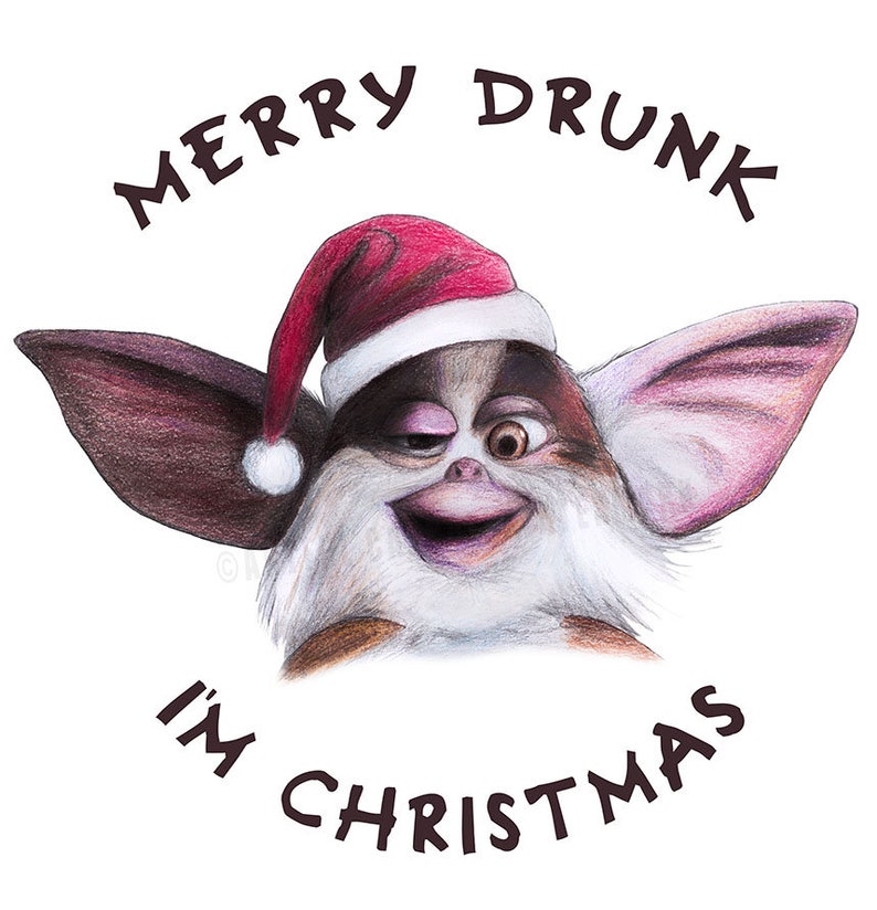 Merry Drunk, I'm Christmas Gremlins Xmas T-Shirt image 3