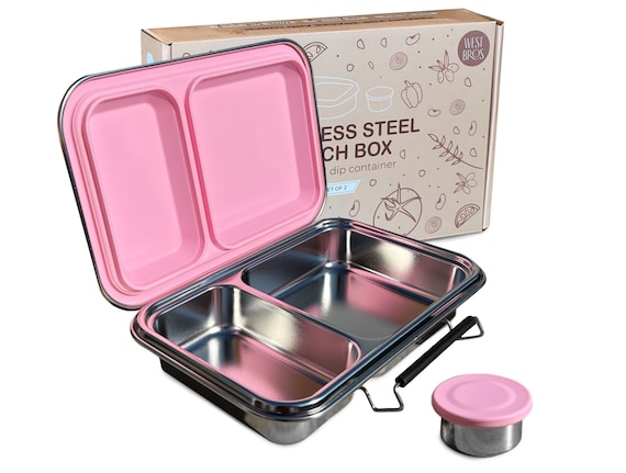 Stainless Steel Bento Box for Kids, 2 Compartment Lunch Box Leak