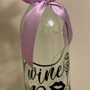 Lighted wine bottles/ wine bottles/ lighted home decor/ personalized wine bottles