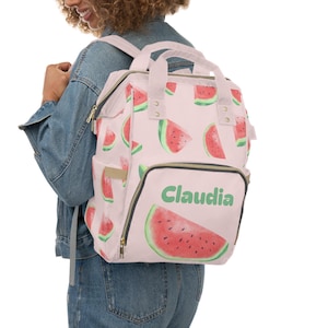 Custom Watermelon Diaper Backpack - Perfect Summer Baby Shower Gift!