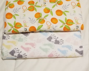 Large Flannel Receiving / Swaddling Blanket Hand Made - 100% Cotton Flannel - Baby Blanket - Wrapping Blanket