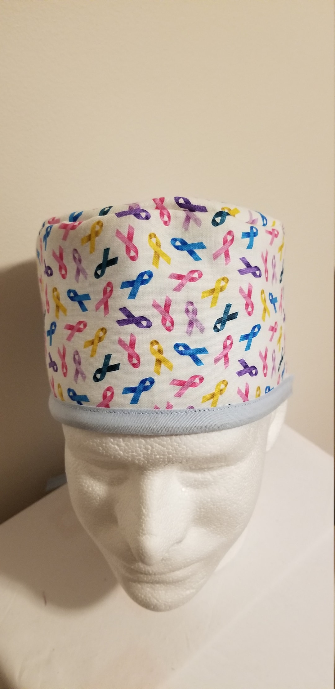 Pattern Cancer Ribbon Cap Reversible Cancer Awareness Ribbon Scrub Cap: Handmade Cotton Hat - Etsy