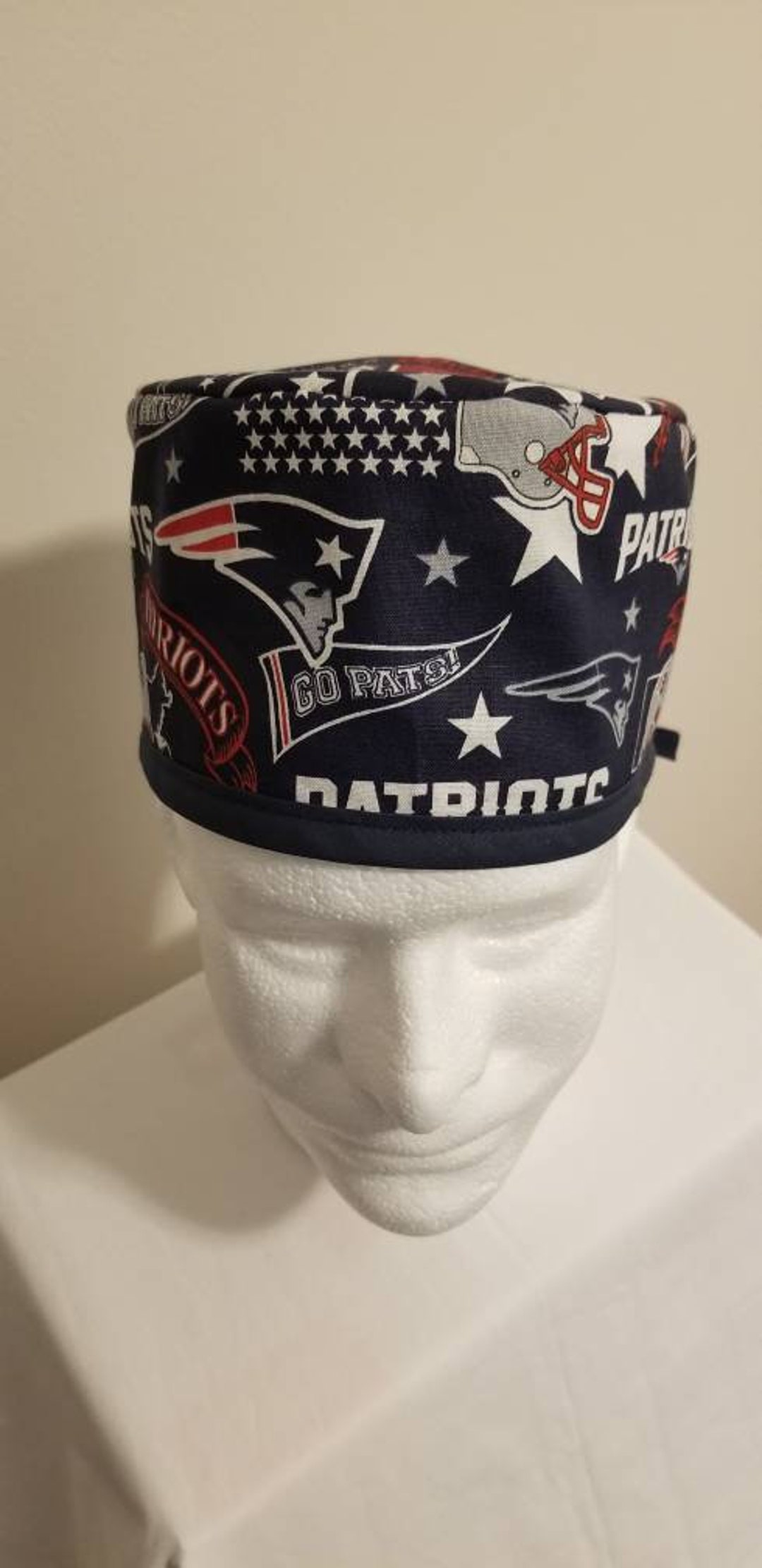 Reversible New England Patriots Lobster Scrub Cap / Bikers Cap / Chemo