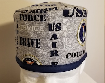 Reversible US Air Force Surgical Scrub Cap, 100% Cotton