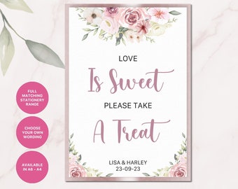 Dusky Rose Pink Wedding Day Signs - Wedding Venue Signage - Sweet Cart, Guest Book, Cards & Presents, Photo Booth Sign + More!