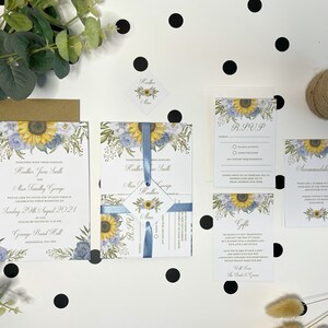 Ensemble d'invitations de mariage rustique - Tournesol d'été, ensemble de papeterie personnalisé