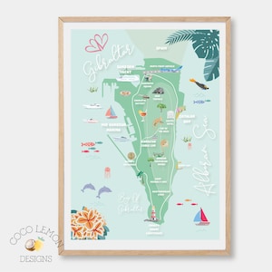 Impression de carte de Gibraltar - téléchargement numérique instantané