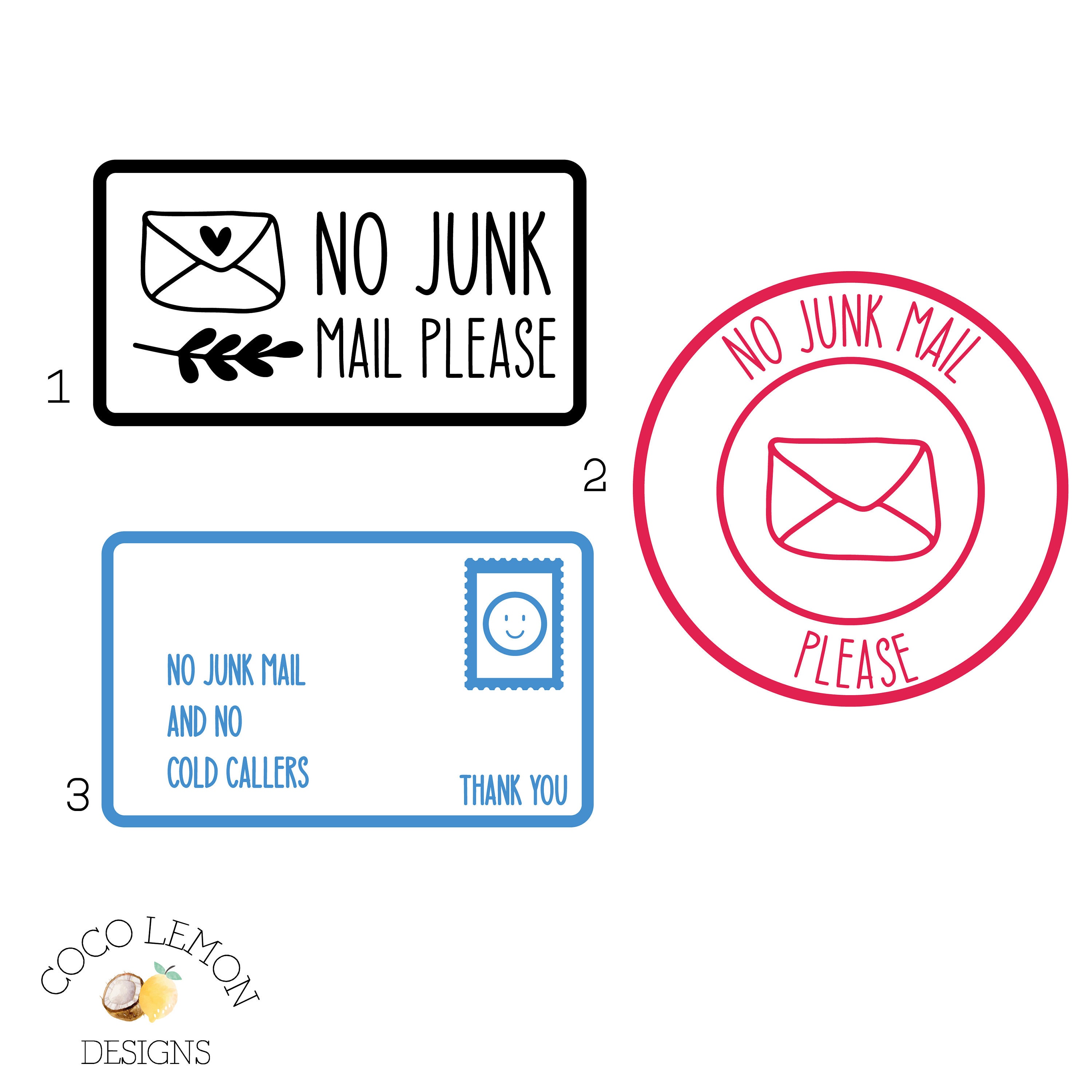 No Junk Mail Sticker - No Junk Please - No Junk Please - No Cold Callers Sticker - Fenster sticker - Letterbox Sticker