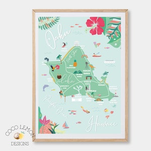 Hawaii Oahu Map Sofort Download