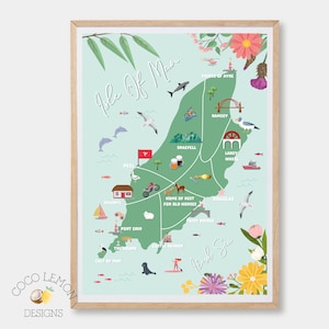Isle Of Man Karte - Kunst - Druck - Reise Dekor - Wohnkultur - Wand Dekoration - Isle Of Man - Sofortiger digitaler Download