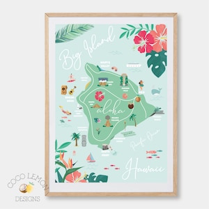 Hawaii Big Island Map Print image 1