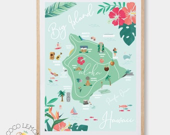 Hawaii Big Island Map Print