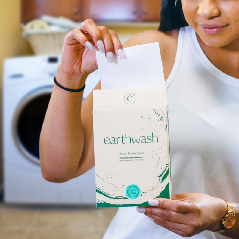 Earthwash Laundry Detergent Sheets Ocean Breeze 1Pk 32 Strips Etsy
