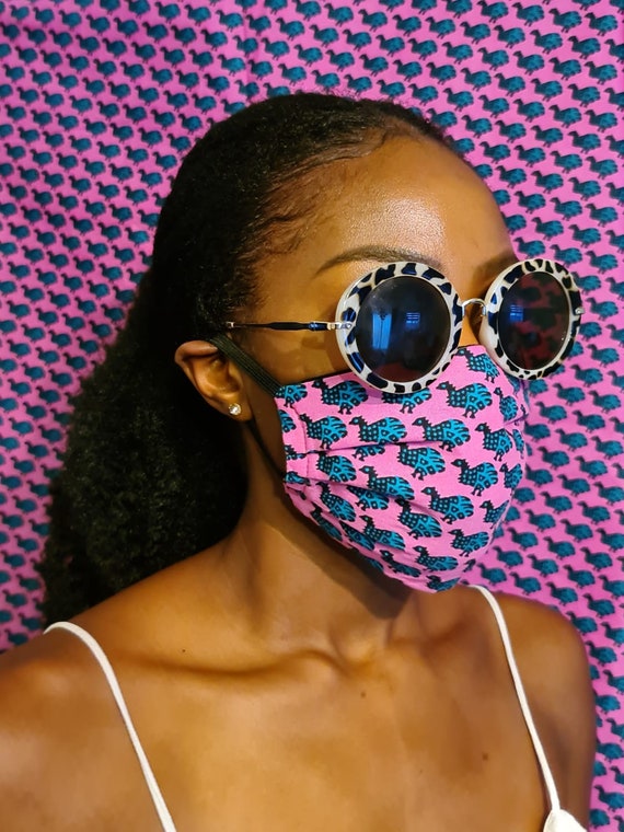 Eco friendly, Adjustable Face Mask 'Pink Peacock'