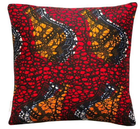 Eno Cushion Cover, Ankara Print Scatter Cushion, Cotton Fabric Multicoloured Print, African Print Pillow, Handmade, Osime Home