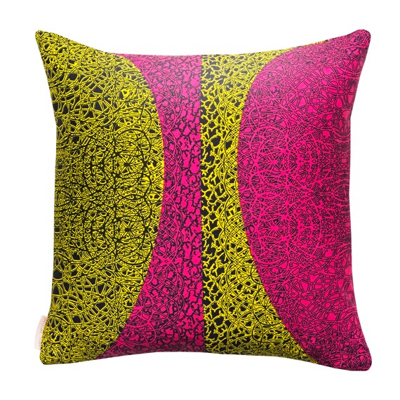 Lac Rose cushion cover, Ankara print
