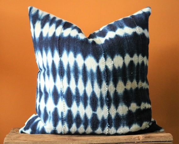Mali Blue Cushion, African Indigo Cloth