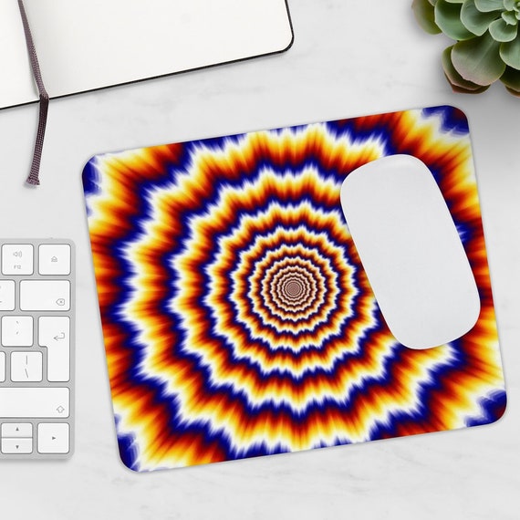 MP5815 Black Rotate Optical Illusions Psychedelic Mouse Pad Mat 