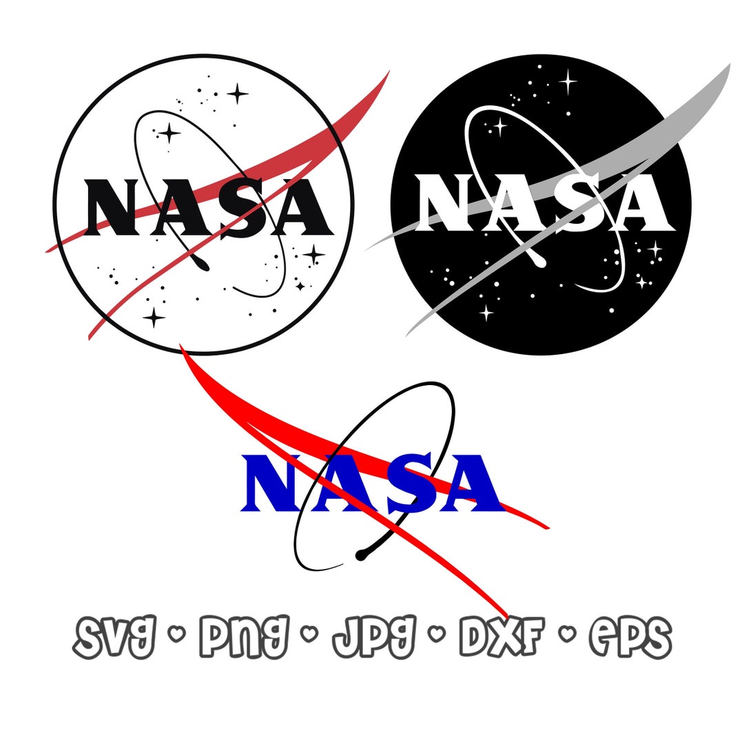 NASA Logo Printable Pack Svg Png Jpg Dxf Eps Cut Files Black and White