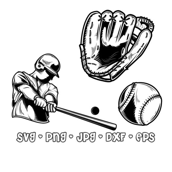 baseball glove and ball drawing