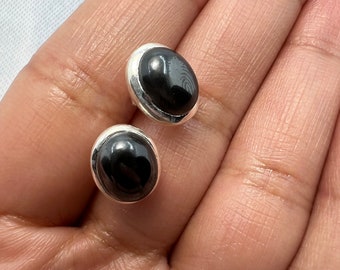 Hematite Stud, Boucles d'oreilles Stud, Argent sterling 925, Boucles d'oreilles Femme, Boucle d'oreille faite à la main, Boucle d'oreille hématite