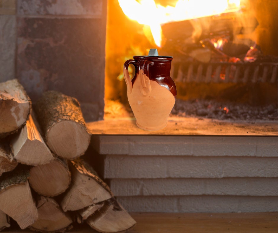 Pignata, tegame in terracotta con manici per cottura fagioli al fuoco,  Idonea Camino, Fornelli o Stufa -  Italia
